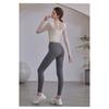 Womens Square Neck Mesh Long Sleeve Yoga Top