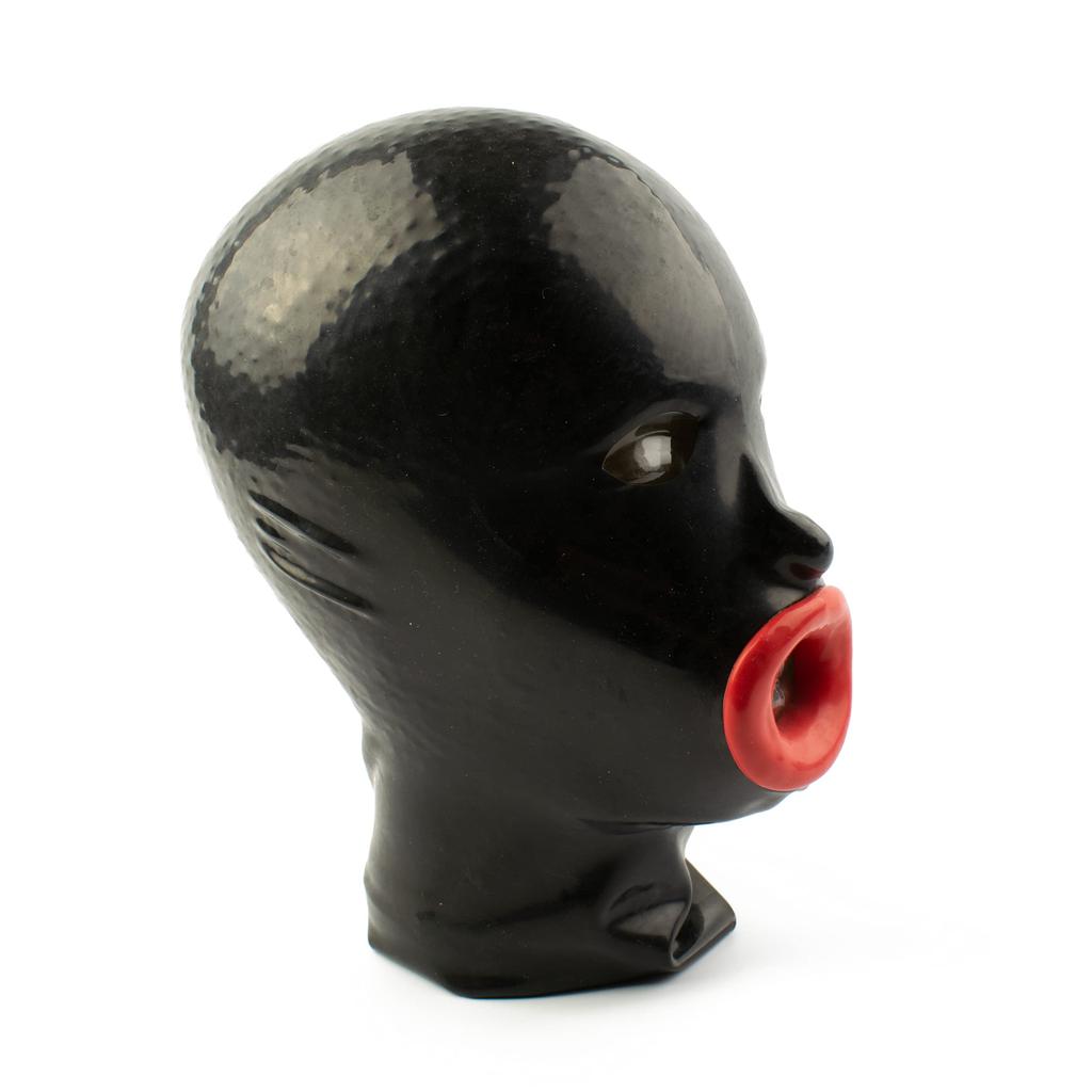 Schneller Versand Fabrik Latexhaube Bondageausrüstung Gummi-Maske Latex Kopfbedeckung