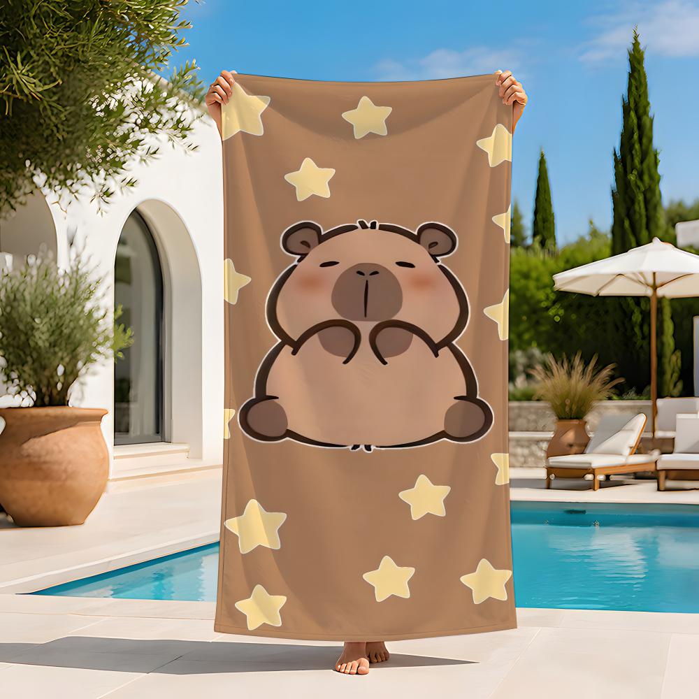Animal c-capybara Towel Extra Large Beach Towel Quick Dry Sand Free Super Absorbent Lightweight