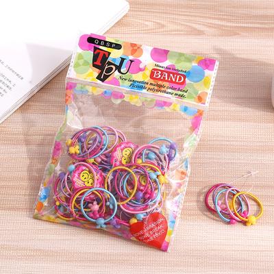Colorful Children's Hair Circle Candy Color Hair Rope Cartoon Hair Rope Headwear 2 Yuan Shop Little Girl Hair Band