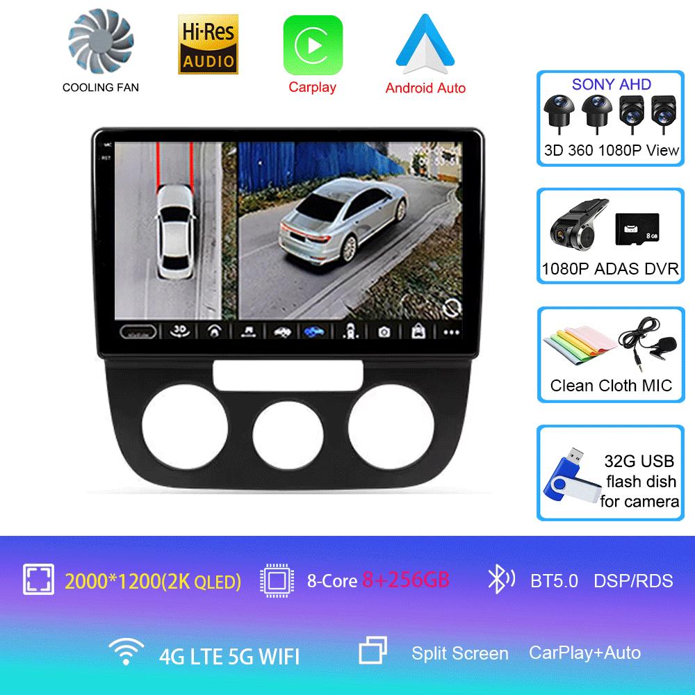 Radio auto Android 14 Carplay Auto pentru Volkswagen Jetta 5 2005 2006 2007 2008 2009 2010 GPS Multimedia Player 4G Unitate principală stereo