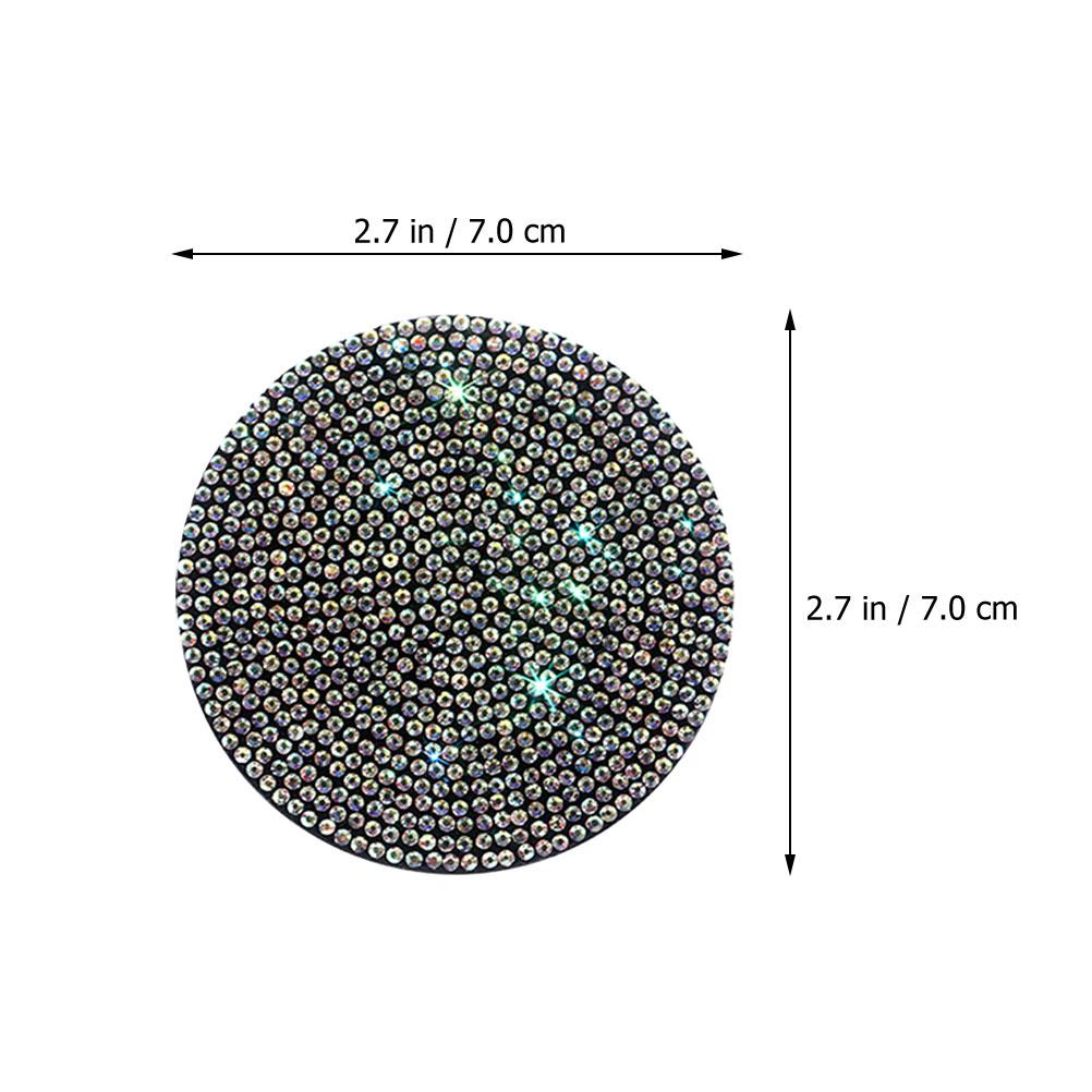 2 Peças Porta-Copos para Carro PVC Antiderrapante Almofadas para Porta-Copos de Carro Porta-Copos para Veículos com Strass de Cristal para Carros Acessórios Brilhantes da Moda
