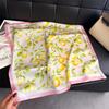New lemon print scarf imitation silk retro high-end sunscreen shawl neck square scarf scarf silk scarf headscarf