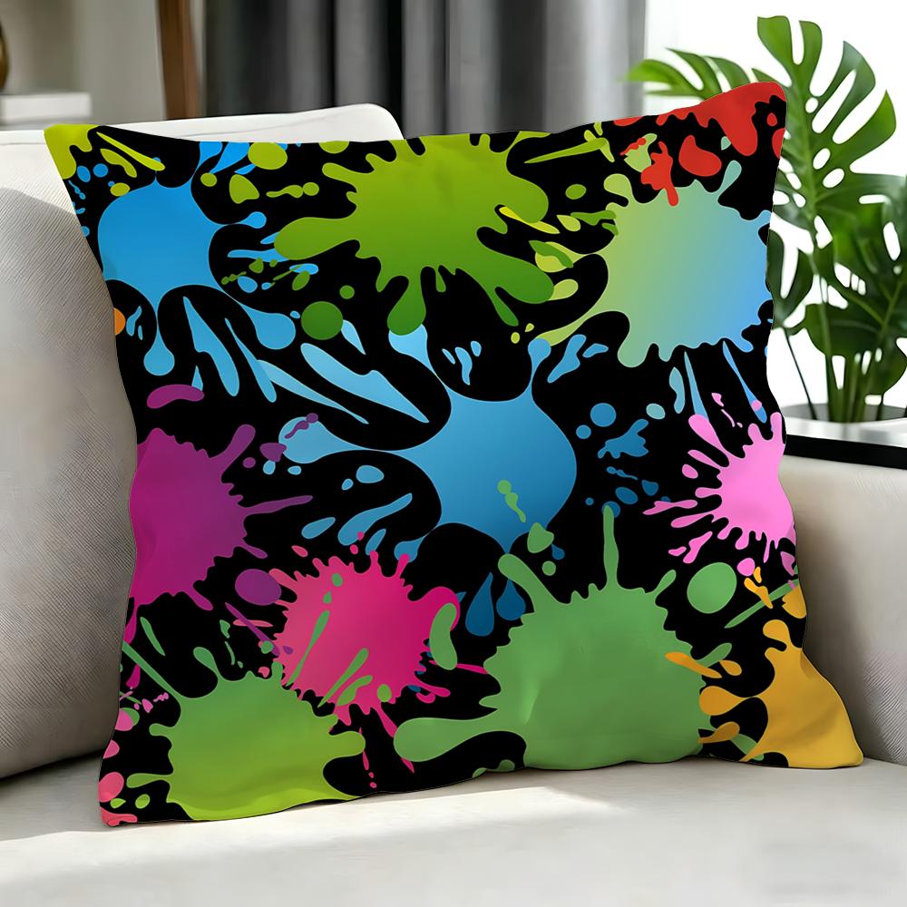 CColor Splash Graffiti Allover Print Cushion Cover Cushion Cover Set Pcs x x x Pillowcase Decorative Sofa HomeDecor