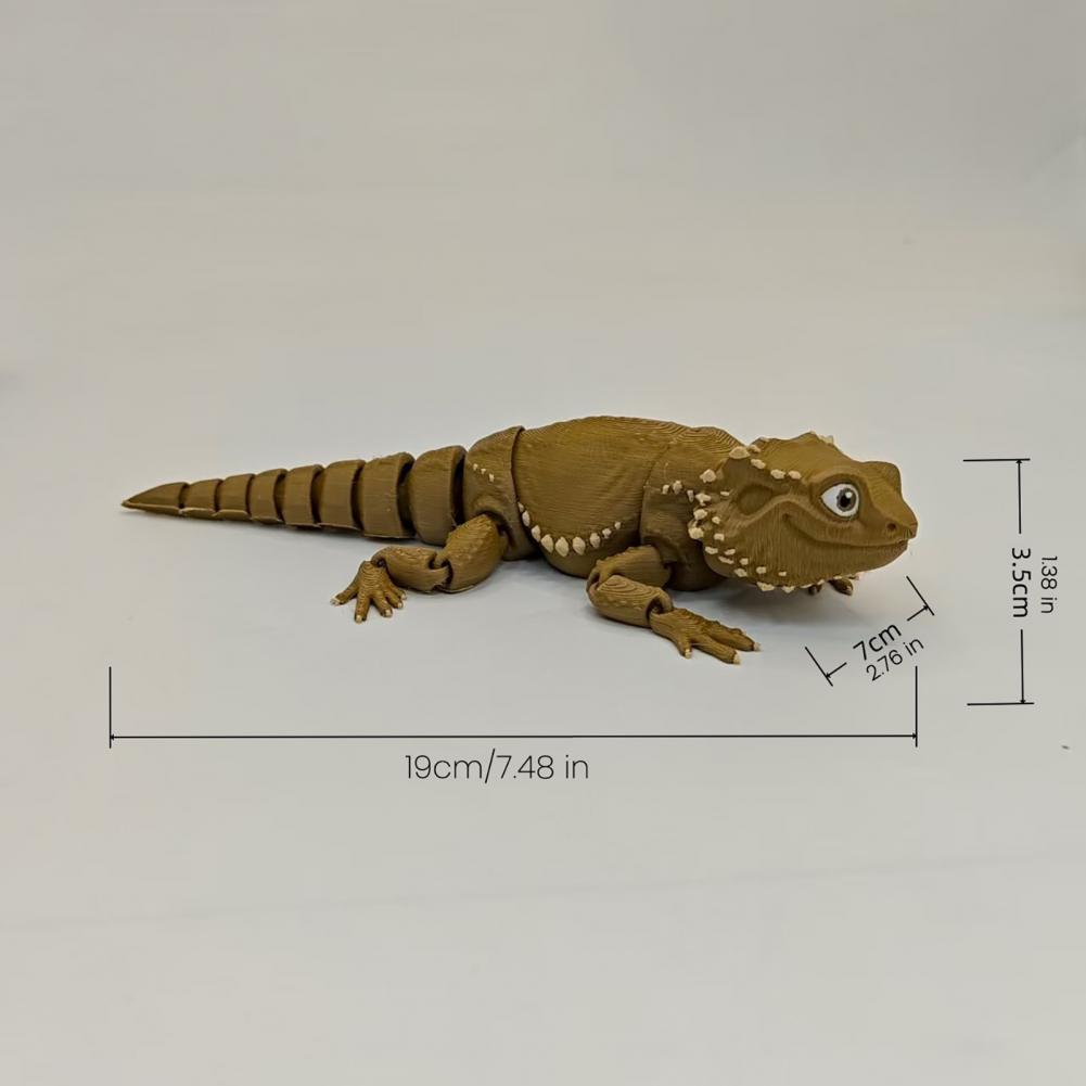 3d Printed Lizard Toy Lightweight Lizard Model Articulated Lizard Figurine with Movable Joints 3d Printed Model for Home Office