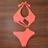 2024 Women's Solid Color Lace-Up One-Piece Swimsuit & Bikini In Stock