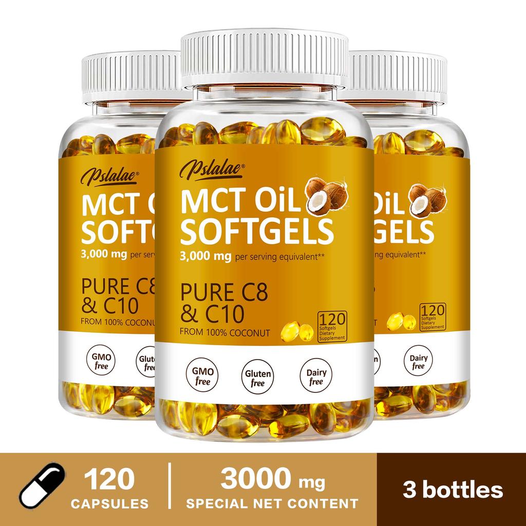 Cápsulas de Óleo MCT de Alta Pureza, 3000mg, Fórmula Potente, Adequado para Homens e Mulheres