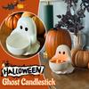 3Pcs Halloween Ghost Candle Holder Holding Bowl Ghost Votive Tealight Candle Stand Candlestick Decoration Table Centerpiece Ornament