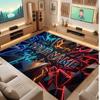 Abstract Geometric Theme Crystal Velvet Floor Rug Personalized Custom Name Text Warm Carpet Home Decoration