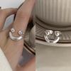 S925 Sterling Silver Korean Style Adjustable Open Ring for Women - Niche Light Luxury Trendy Colorfast High-End Feel