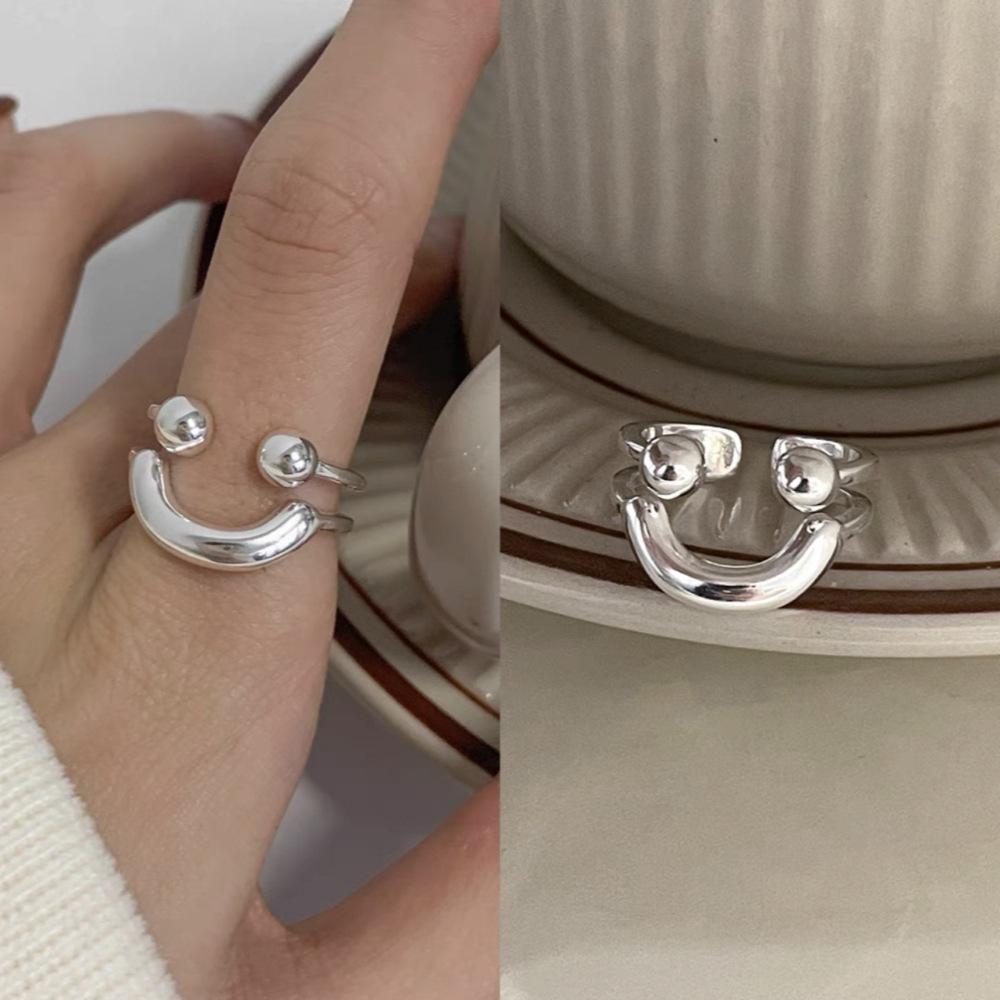 S925 Sterling Silver Korean Style Adjustable Open Ring for Women - Niche Light Luxury Trendy Colorfast High-End Feel