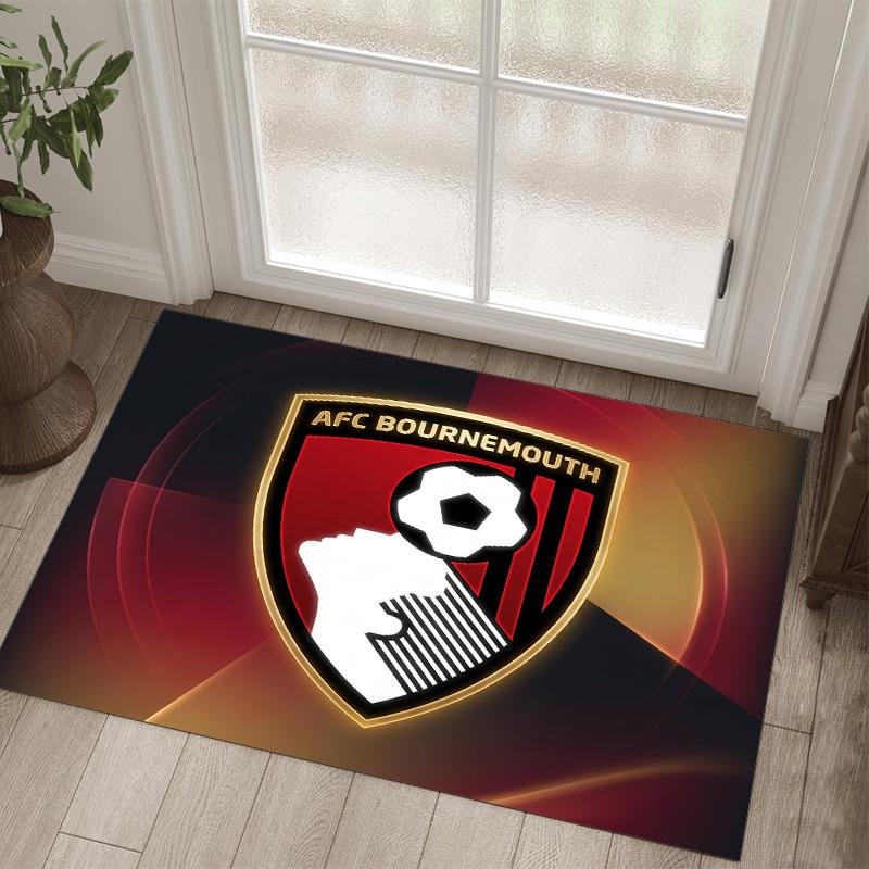 Bournemouth Football Design Crystal Velvet Carpet Cozy Non?Slip Printed Rug For Bedroom Living Room Entrance
