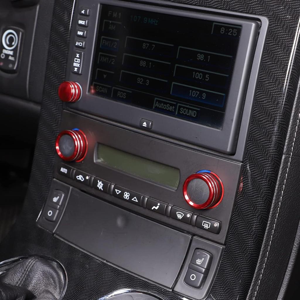 PIUGILH Air Conditioner Volume Tune Knob Cover Fit for Corvette C6 2007-2013 Interior Accessories,Aluminum Center Console AC Switch Knob Cover,3PCS