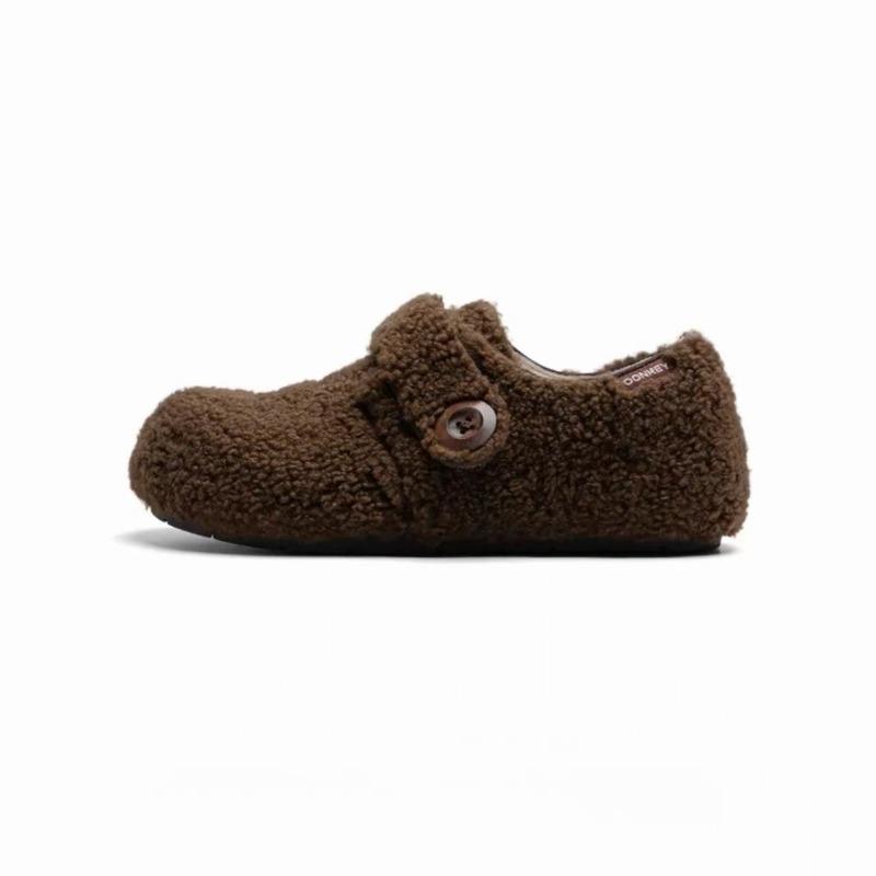 Giant Warm Lamb Wool Shoes for Women's Winter New Plush Plush Inner Height Increase White