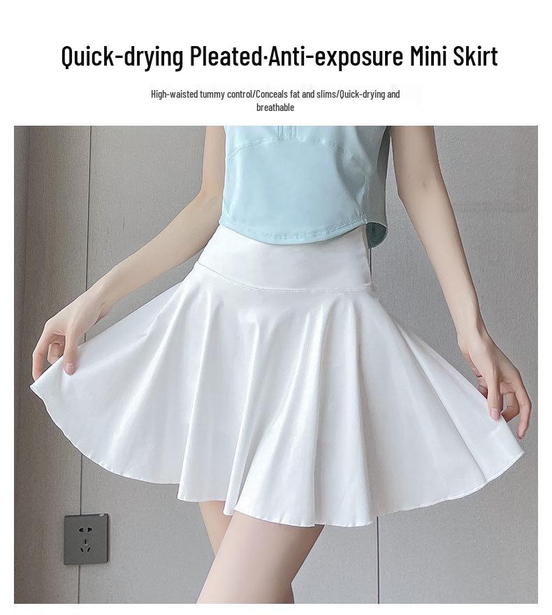 Women's Quick-Dry Sports Set: Summer Tennis Skirt & Short Sleeve Top for Running, Badminton, Yoga, and Fitness
