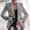 BITCED Women's Fall/Winter Solid-Color Fashionable Casual Blazer Jacket