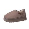 Thick-soled heightening bread snow boots, women wear velvet outside in winter to keep warm, step on the heel and wear two indoor cotton shoes for ho
