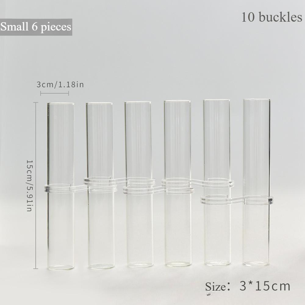 

Creative Test Tube Glass Vase Transparent Folding Hydroponic Flower Set Combination A Row of Ornaments Home Decoration