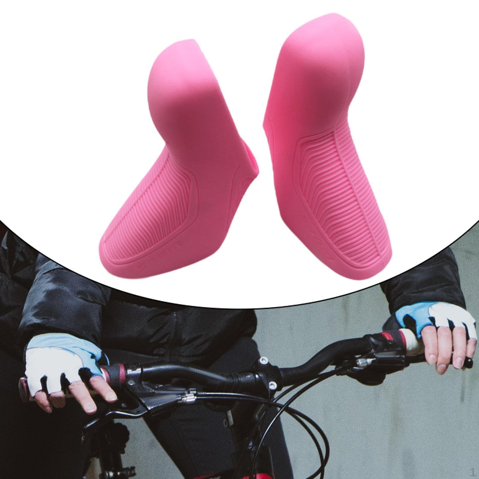 

1 Pair Brake Lever Grip Sleeves Accessory Waterproof Protector Anti Slip for Red Etap 11 Easily розовый