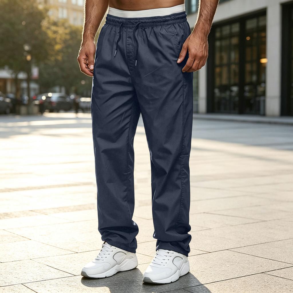 Men's Casual Pants with Pockets, Straight Leg Athletic Pants for Gym and Everyday Wear