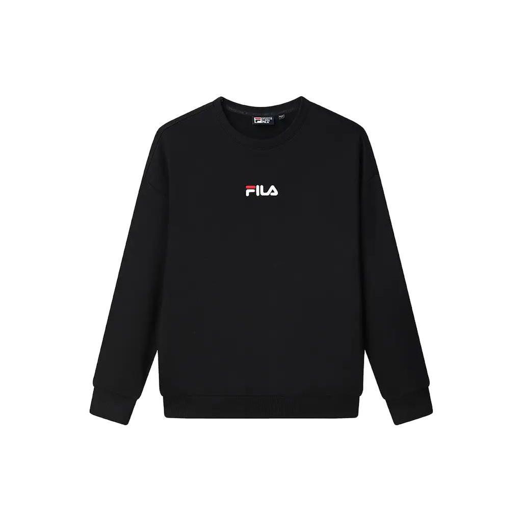 Fila Casual Crew Neck Long Sleeve Sweatshirt Unisex Sweatshirt Black F51U338299RBK