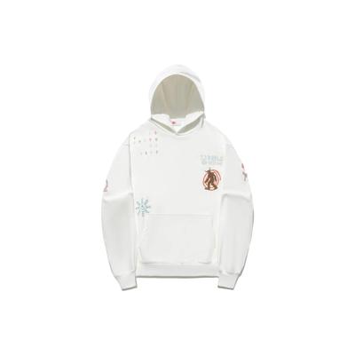 Bluza z kapturem z nadrukiem graficznym Li Ning Unisex Bluza Off-White AWDT703-2