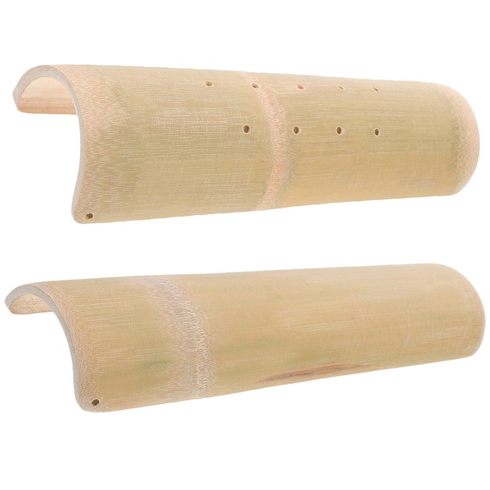 2pcs Bamboo Neck Pillows 5cm Height Ergonomic Design for Neck Waist Support U shaped Lumbar Pillow Sleeping Aid Travel Camping