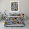Construction Vehicles Pattern Bedding Duvet Cover Set Duvet Cover Pillowcases  (1*Duvet Cover 2*Pillowcases, without duvet insert)