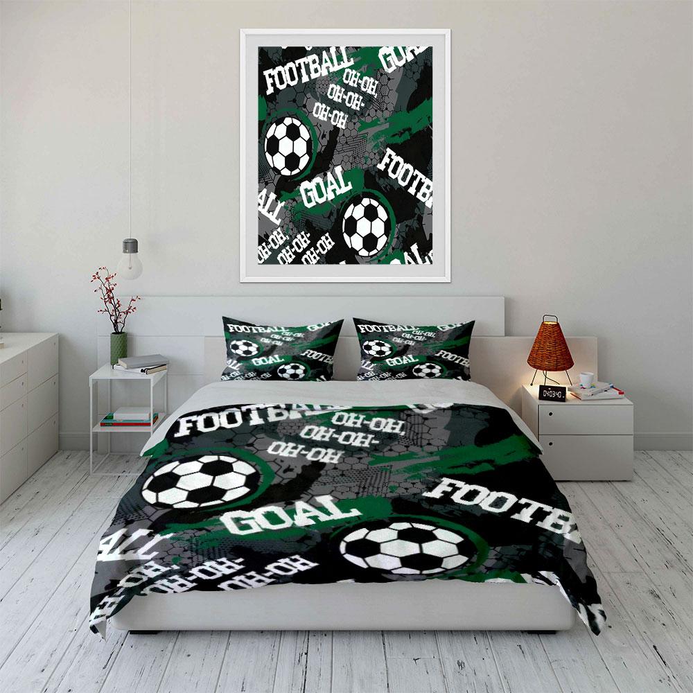 Football-Themed Three-Piece Set For Sports Kid'S And Adults' Bedroom Decor, Exquisite Three-Piece Bedding Set Gift