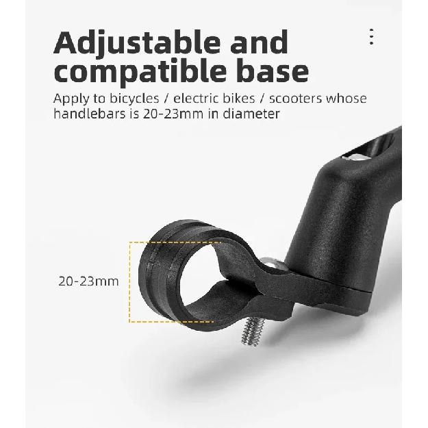 ROCKBROS Bicycle Rearview Mirror Universal Wide-Range 360° Adjustable Mirror For Mountain Road Bike Motorcycle Scooter Safety