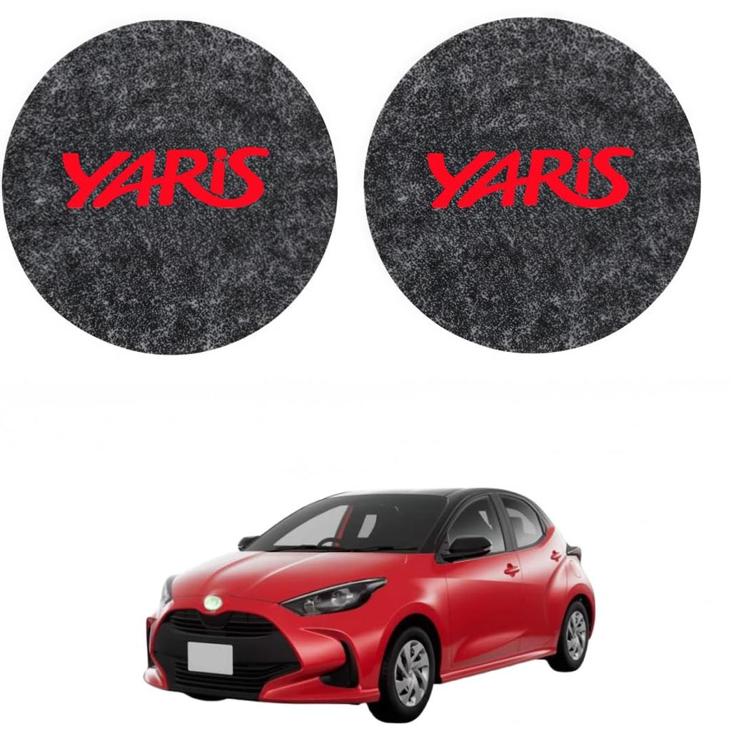Yaris Drink Holder Pad with Logo 2.8 x 2.8 inches (7 x 7 cm),