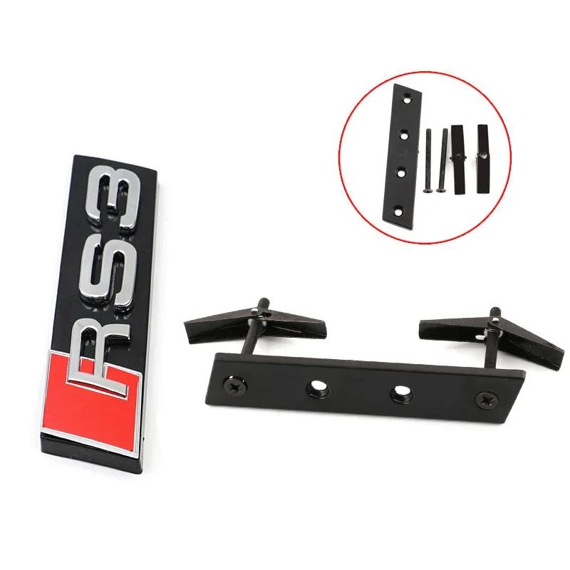 ABS Car Styling Front Grille Emblem Badge for A SQ3 SQ5 SQ7 SQ8 RSQ3 RSQ5 RSQ7 TTS TTRS Black Logo Auto Retrofit Accessories