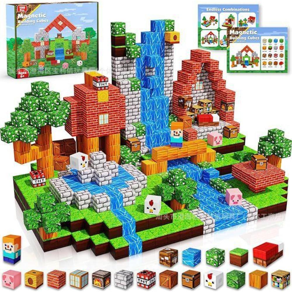 Magnetic Block Building Block Christmas Cottage Boys And Girls Full Set Of Children'S Toys