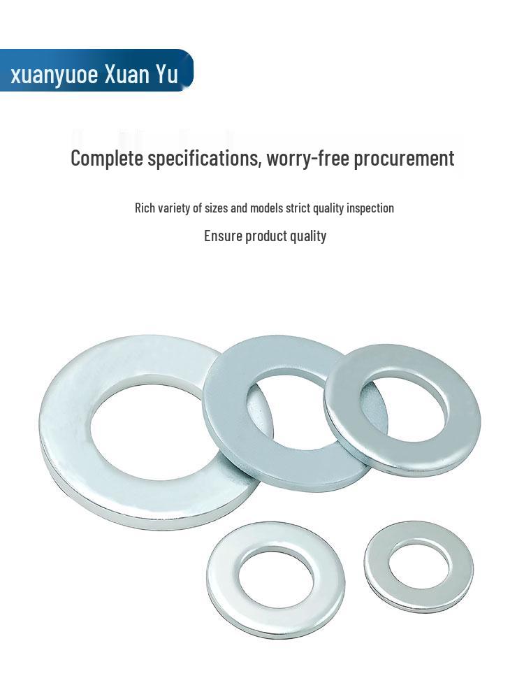 8.8 Grade Blue-White Zinc Galvanized Thickened Flat Metal Washer, M3-M48.