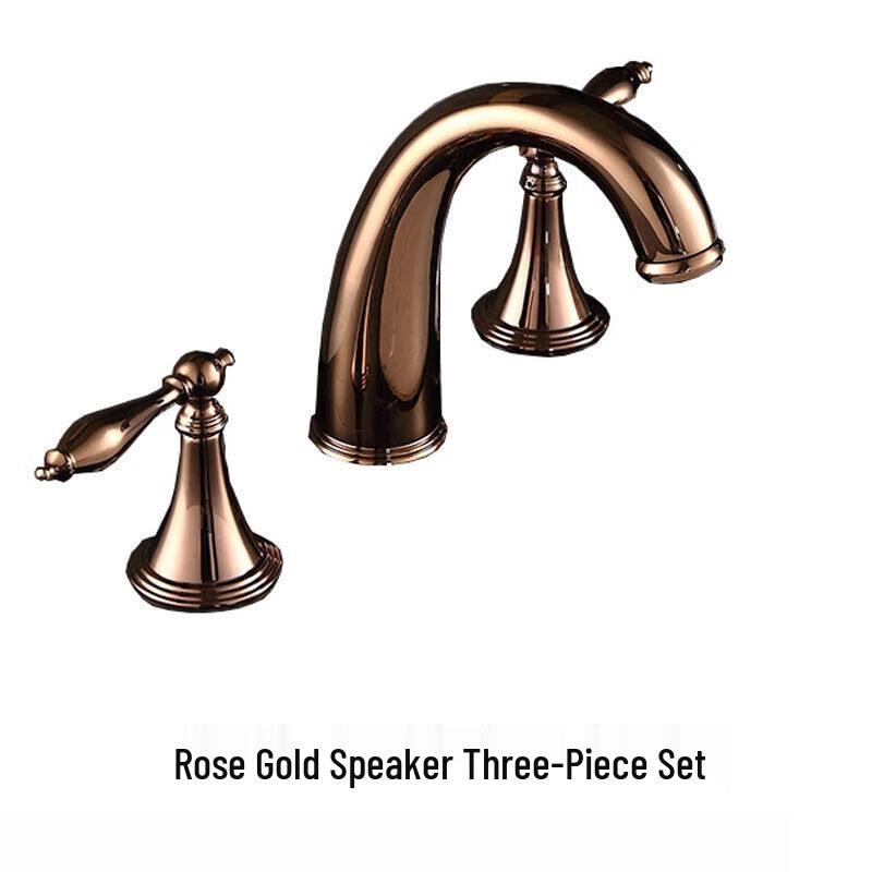 Antique Copper Black & Gold Single-Hole Basin Faucet