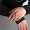 Design Retro Oval Transparent Acrylic Water Drop Rings for Women Men Charm Trendy Adjustable Finger Party Jewelry Gift