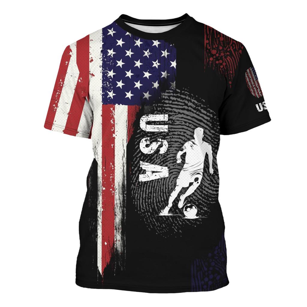 Unisex International Football Fan Retro Streetwear Jersey with Maple Leaf Soccer Print Striped Design Crew Neck Short Sleeve Top for Adults Youth