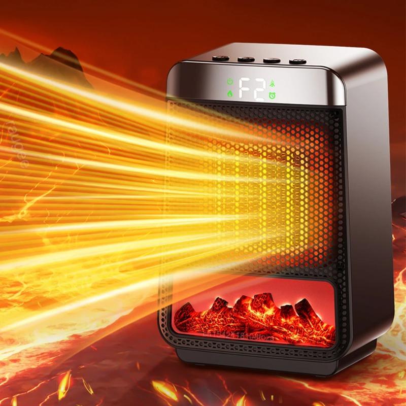 Hot Air Blower Desktop Electric Heater with Thermostat Heating Fan Warm Air Blower for Household Bedroom Office Space Heater