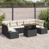 Garden Sofa Set with Storage 8 pcs Black Poly Rattan