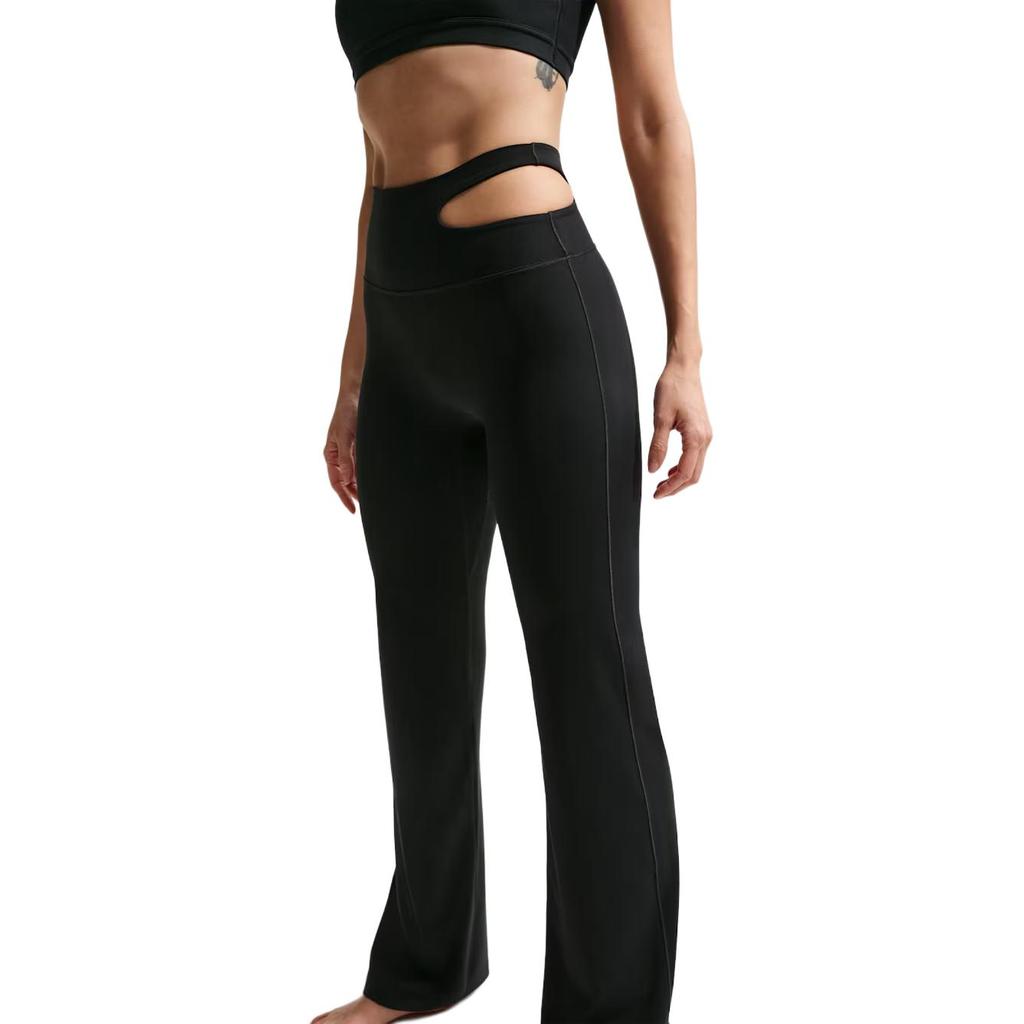 Nike Zenvy Dri-FIT Swoosh High-Waist Bootcut Unifarben Weiche Yogahose Damen Hose IB9116-010