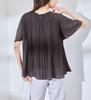 ROPE PICNIC Pleated Blouse with Dark Brown Women's Cups, (20)