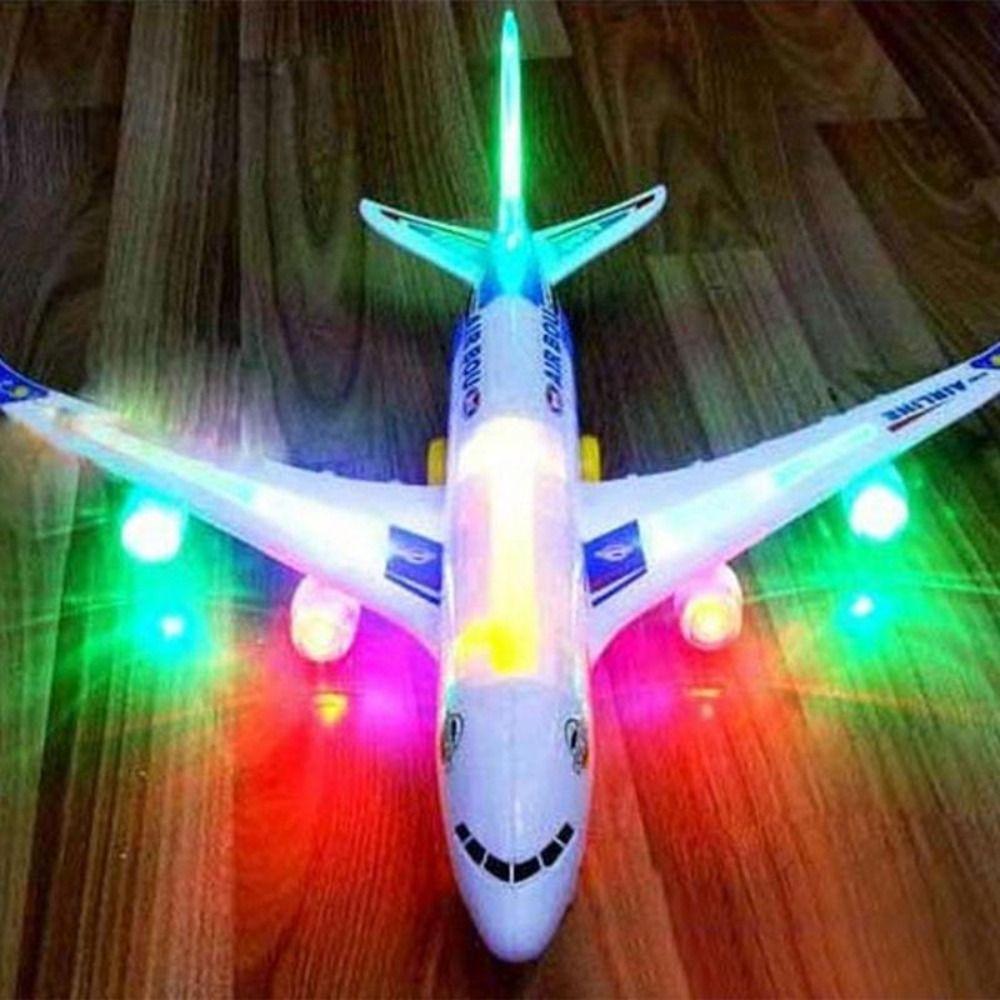 Automatic Rotation Electronic Aeroplane Toy Large Long LED Airbus Toys  Plane Vehicle