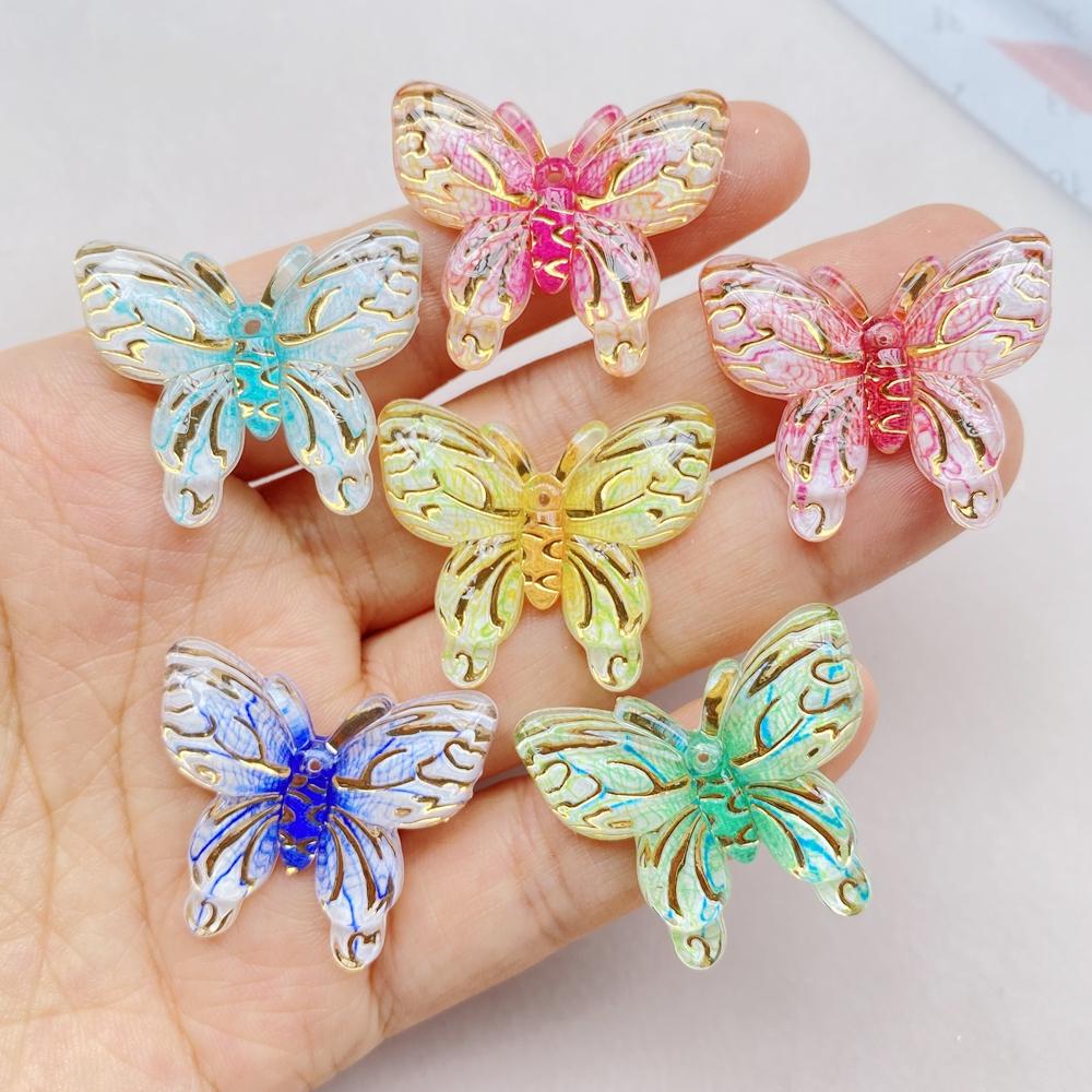 10Pcs Cute Colorful Cartoon Butterfly Series Flat Back Resin Cabochons Scrapbooking DIY Jewelry Craft Decoration Accessorie