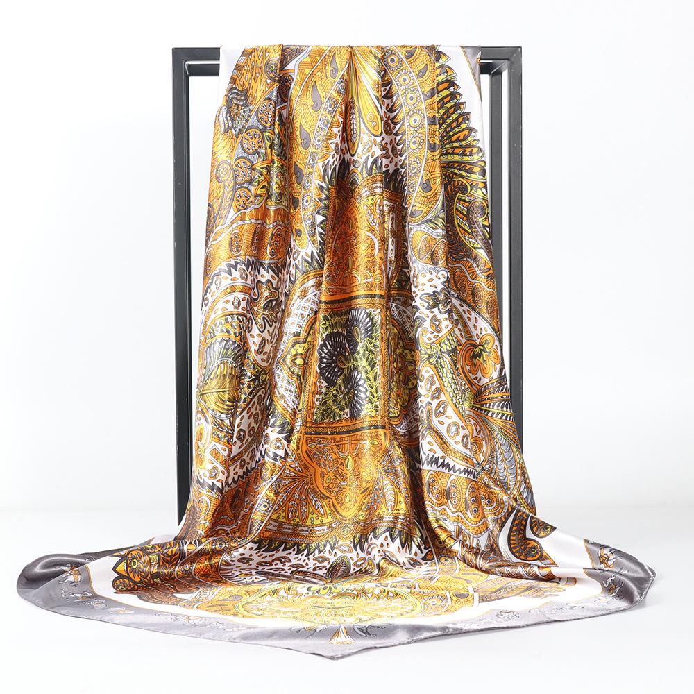 Høykvalitets luksuriøst silkeskjerf pannebånd Skjerf Halsskjerf For kvinner Kjede Silkeskjerf Dekorativt sjal for kvinner