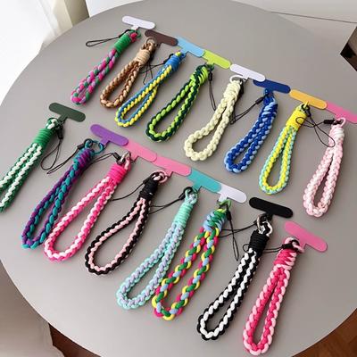 Στην Κορέα Καθολικό Πλεγμένο Κοντό Λουράκι Κορδόνι Κινητού Τηλεφώνου Αλυσίδα Κρεμαστό Δαχτυλίδι Κορδόνι με Επίθεμα Λουράκι Καρπού Κινητού Τηλεφώνου Αποσπώμενο