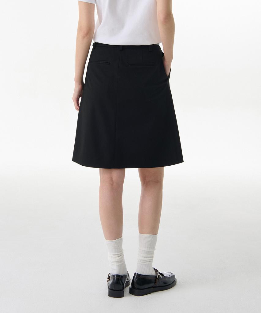 Musinsa Standard Woman Women'S Panel Slit Knee Length Skirt [Black]