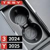For Model Y Juniper 2025 Launch Model 3 Highland 2024 Water Cup Mat Coasters Slots Non-Slip Waterproof Drink Pad Silicone