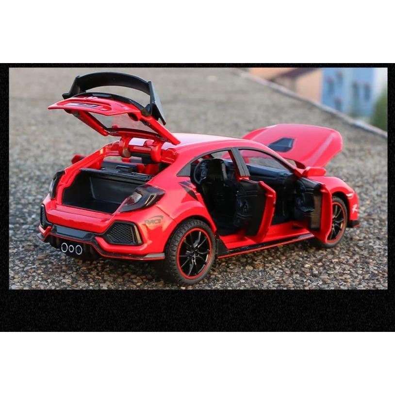 1/32 HONDA CIVIC TYPE R Alloy Sports Car Model Diecasts & Toy Vehicles Metal Car Model Sound and Light Collection Kids Toy Gift