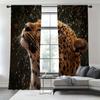 2pcs Leopard Lion Deer Pattern Curtains Decorative Window Drapes Window Treatments For Bedroom Living Room Home Decor Window