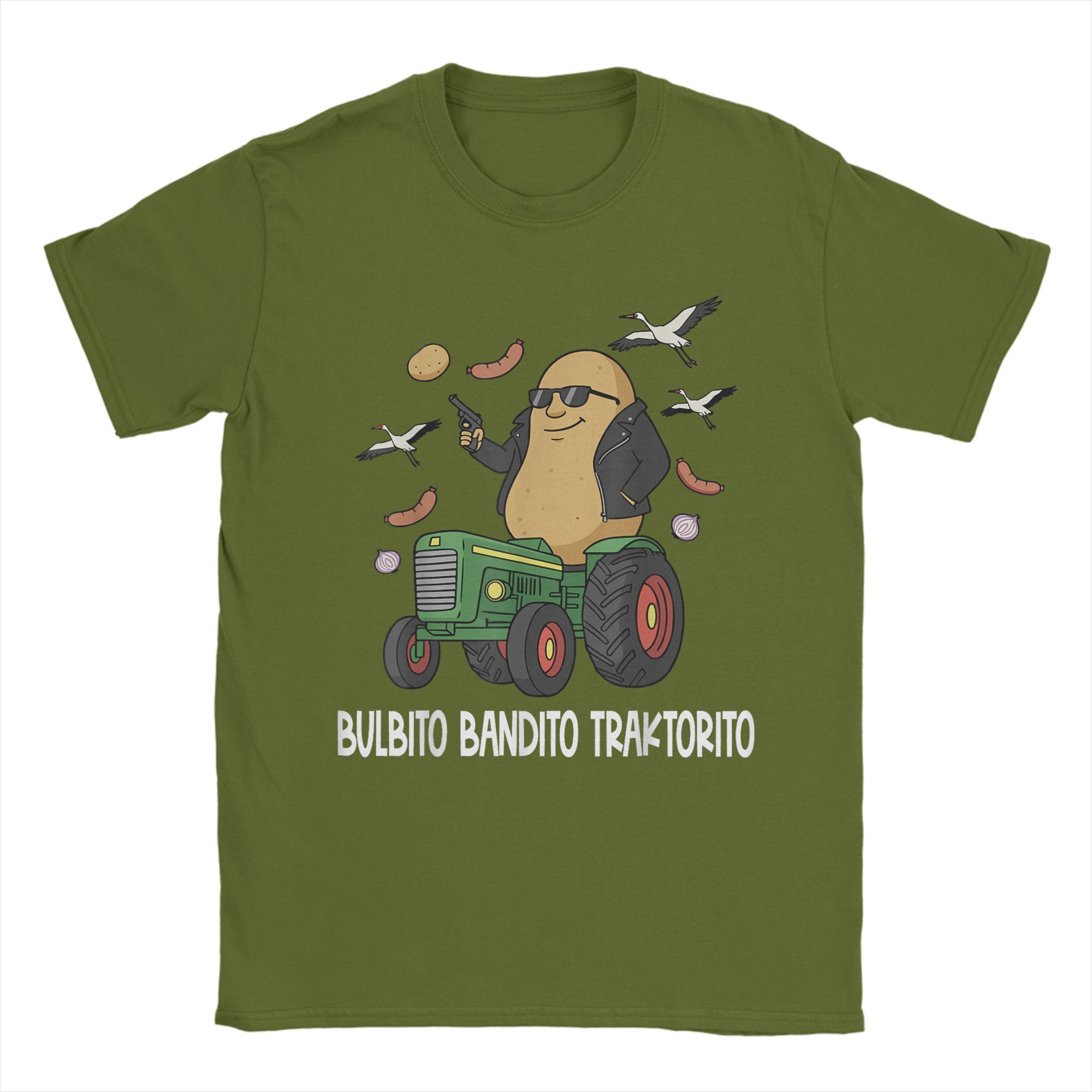 

Men s Italian Brainrot Characters Bulbito Bandito Traktorito T Shirts Cotton Tops Short Sleeve Crewneck Tees Graphic T-Shirt 4XL